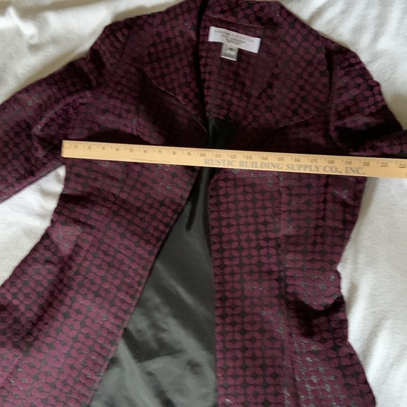 B Michael America size 10 couture shift dress & swing jacket plum purple & black - Picture 12 of 16